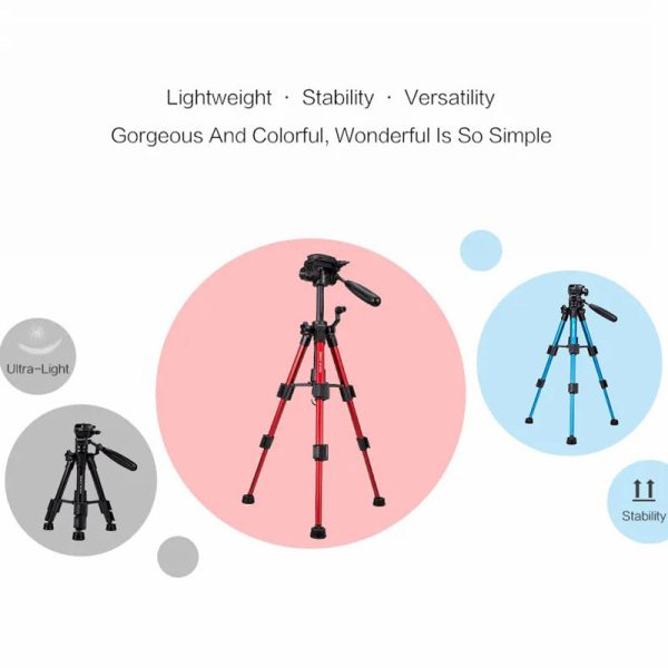 JMARY KP-2203 Portable SLR Camera Phone Stand Aluminum Alloy Telescopic Live Streaming Photography Tripod on Sale