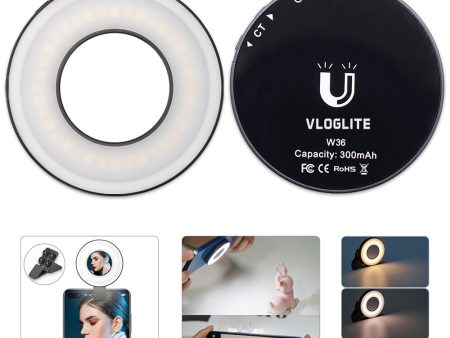 VLOGLITE W36 Magnetic Selfie Ring Light Mini LED Cell Phone Fill Light with Makeup Mirror for Selfie Video Conference For Sale