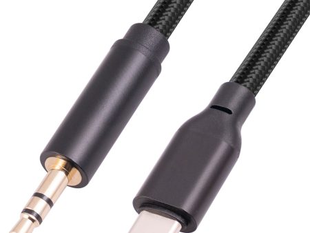 TY35bk Type-C to 3.5mm Aux Jack Cable Headphone Audio HiFi Stereo Sound Cord for MacBook iPad Huawei Type-C Devices, 1m Fashion