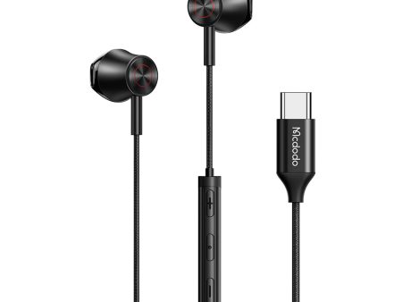 MCDODO HP-4070 Type-C Stereo Sound Wired Earphone HD Call Microphone Headphone Cheap