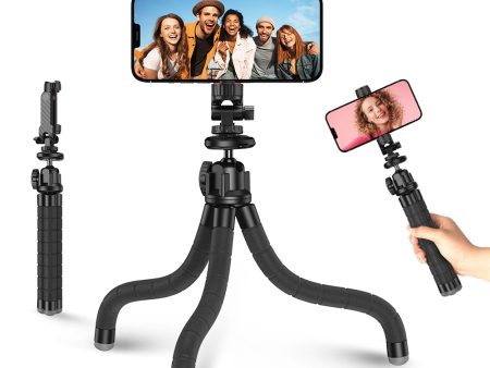 APEXEL APL-JJ025 SLR Camera Phone Stand ABS+Aluminum Alloy Selfie Stick Octopus Tripod with Bluetooth Shutter Online