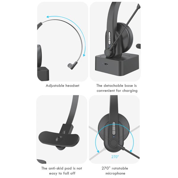 OY631 Bluetooth 5.3 Headset Customer Service Headphone with Mic Noise-Cancelling Wireless Headset for Truck Driver Online Hot Sale