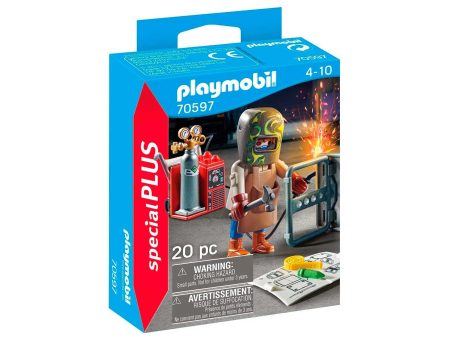 PLAYMOBIL Special Plus Soldador con Equipo 70597, a Partir de 4 años Embalaje Deteriorado For Sale