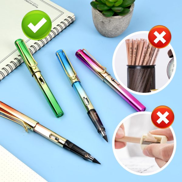 Wisebom 6 Piezas de lápiz Eterno con Borrador Lápiz sin Tinta Eterna sin Tinta Borrable Everlasting Inkless Pen Embalaje Deteriorado Online Hot Sale